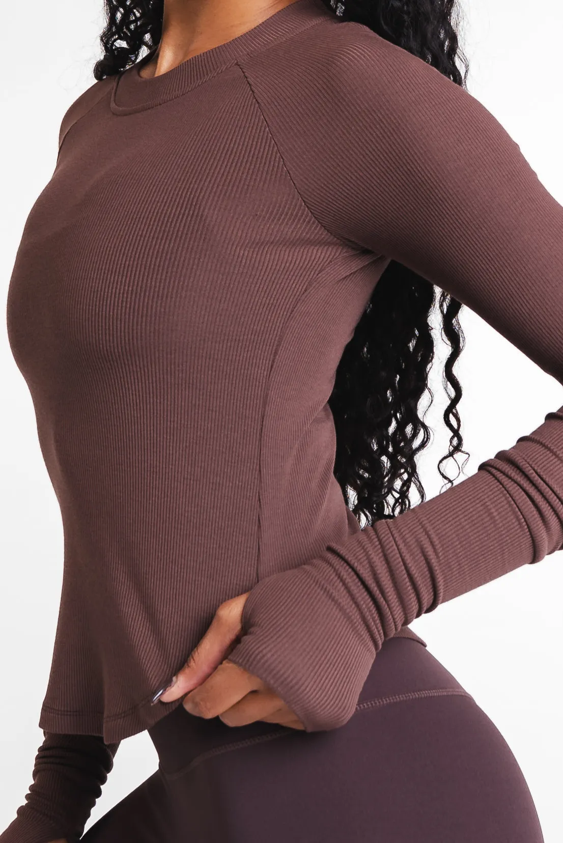 Vitality Easy Rib Top - Cocoa sold by Balance Athletica product image thumbnail 4