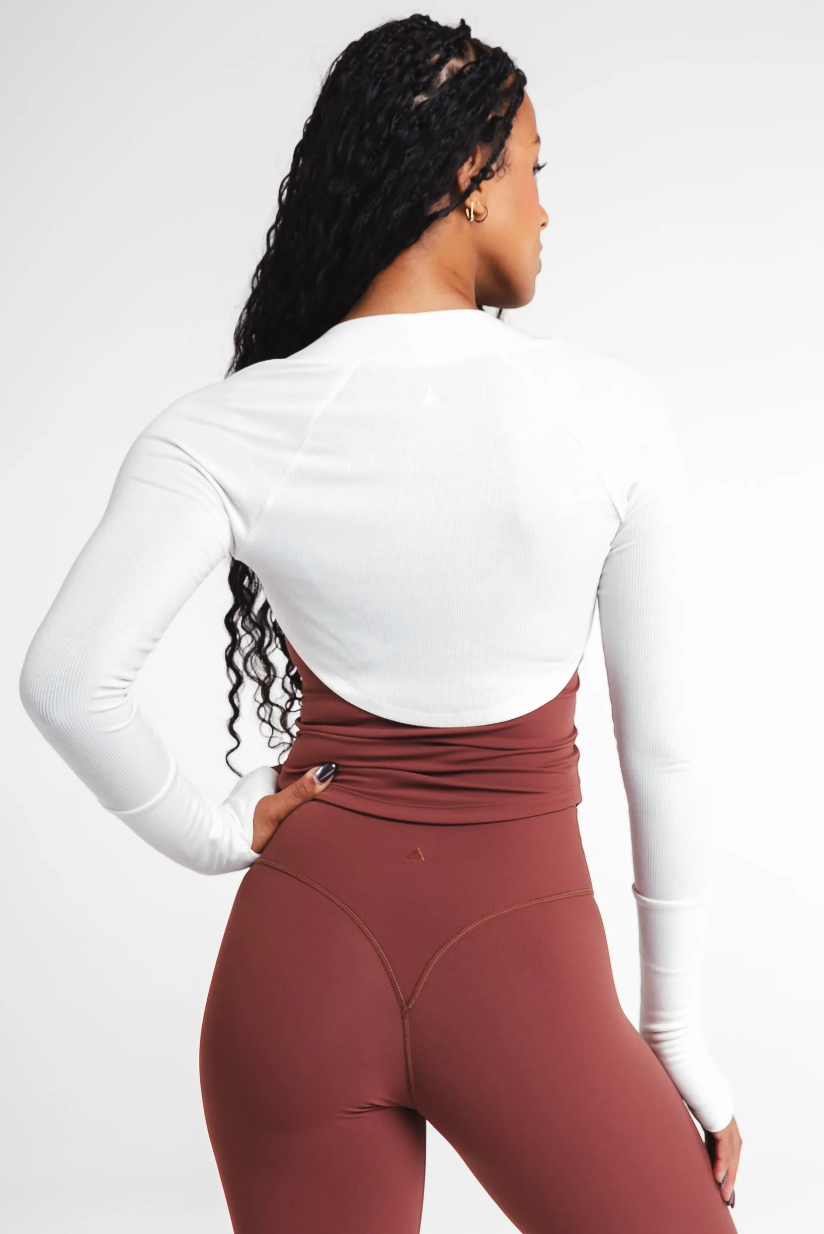 Vitality Easy Rib Shrug - Oat sold by Balance Athletica product image thumbnail 5