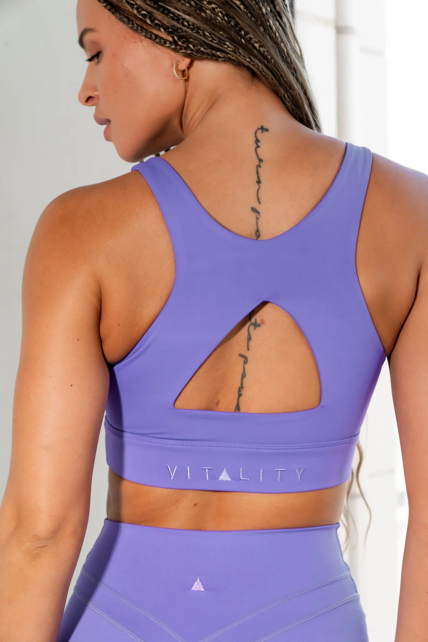 Vitality Pulse® Keyhole Longline - Neon Lilac sold by Balance Athletica product image thumbnail 4