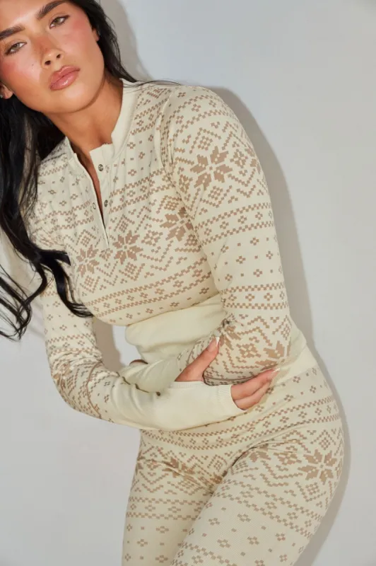 Vitality BaseLayer Henley Top - Snowflake sold by Balance Athletica