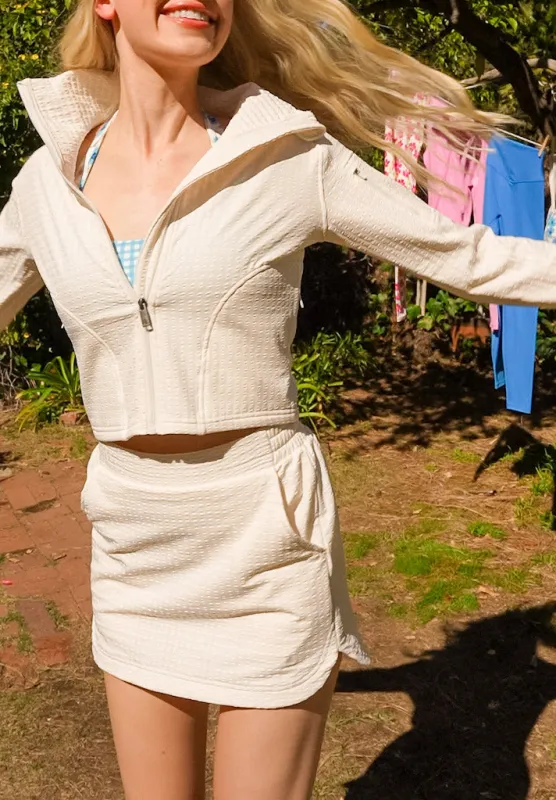 Vitality Grid Skort - Oat made by Vitality