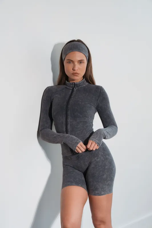 Cloud II™ Rib Basic Jacket - Iron Washed sold by Balance Athletica