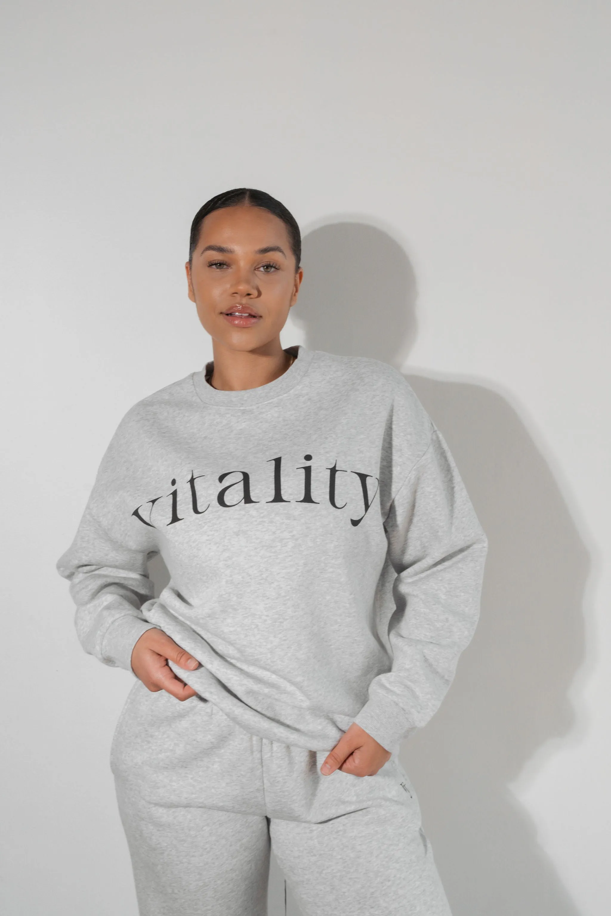 Vitality Cozy® Uni Crew - Stone Marl sold by Balance Athletica