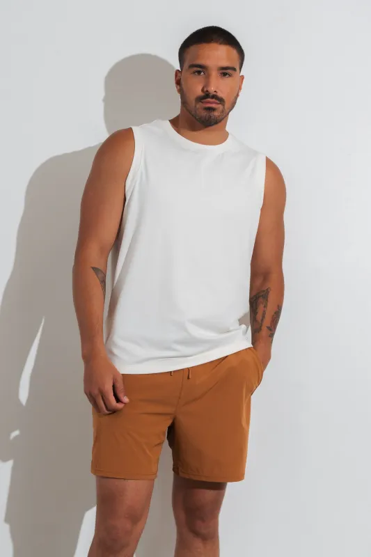 Vitality Motive Men's Crew Tank - Oat sold by Balance Athletica