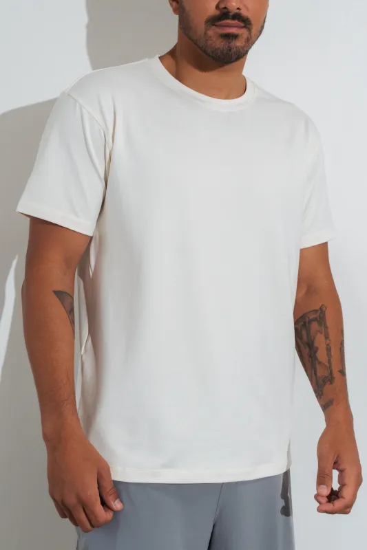 Vitality Motive Men's Crew Tee - Oat sold by Balance Athletica