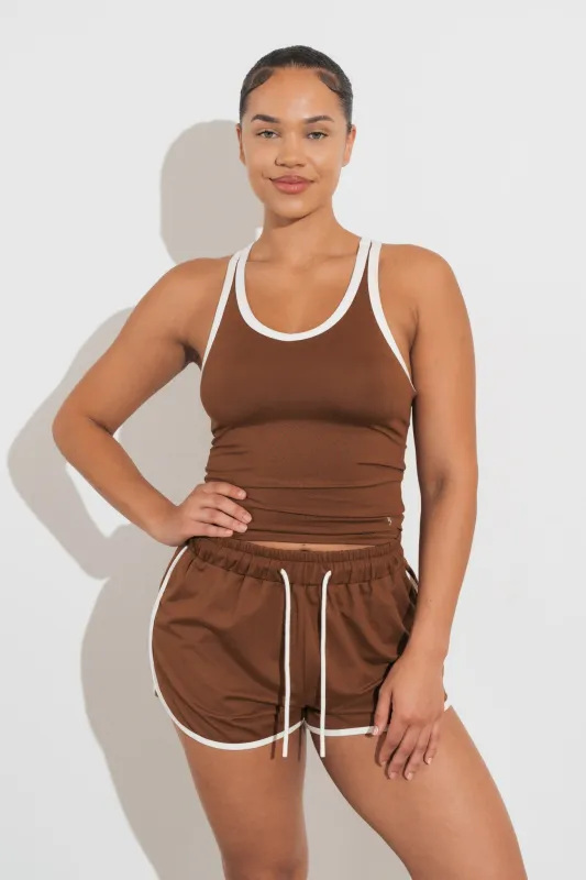 Vitality Motive Racer Tank - Toffee Contrast made by Vitality
