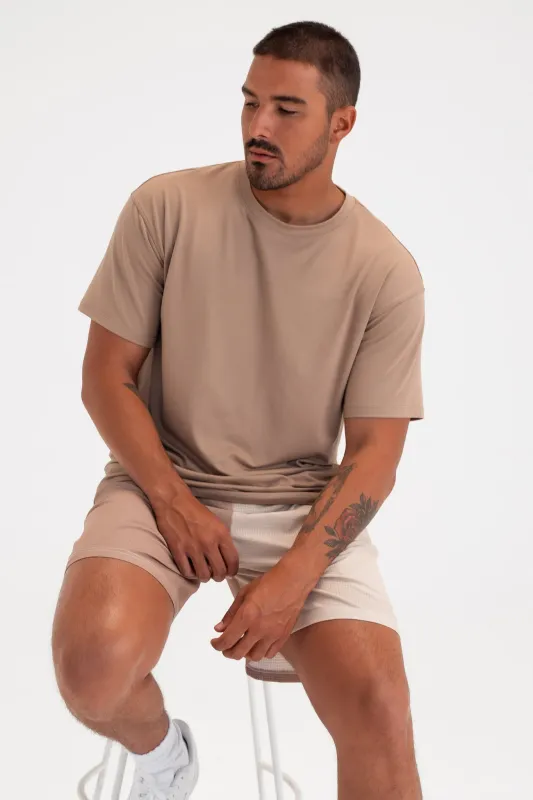 Vitality Motive Men's Crew Tee - Khaki sold by Balance Athletica