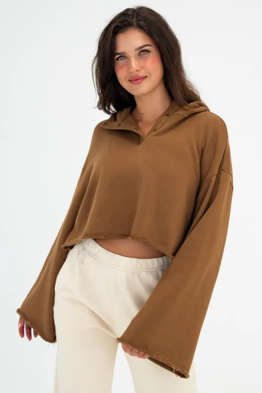 Vitality Homebody® Bell Sleeve Hoodie - Crocodile Washed made by Vitality