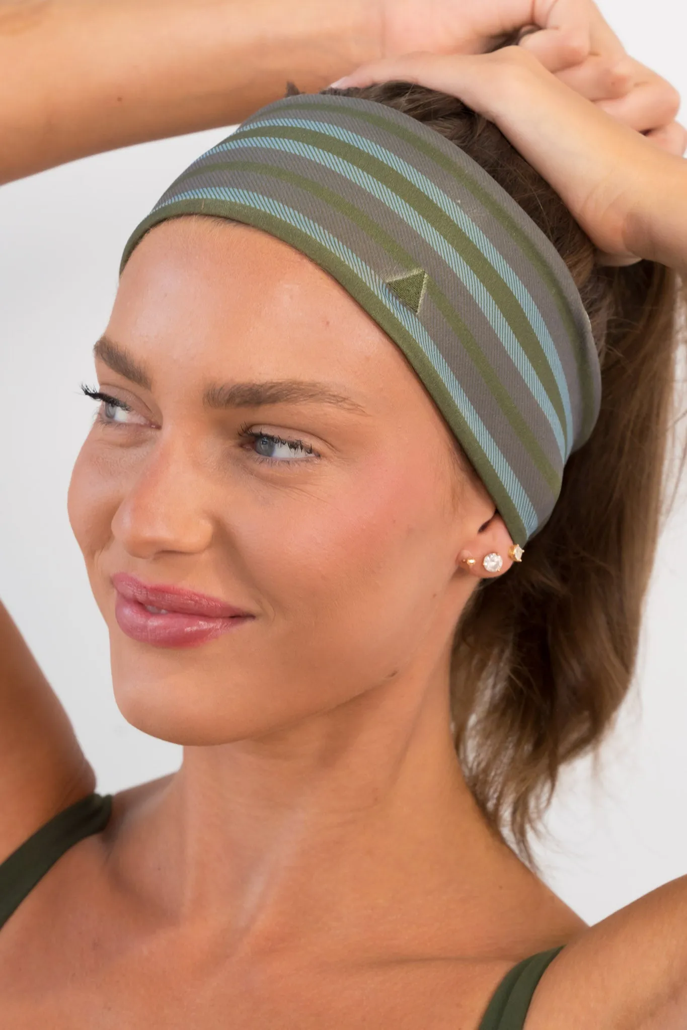 Cloud II™ Headband - Olive Stripe sold by Balance Athletica product image thumbnail 3