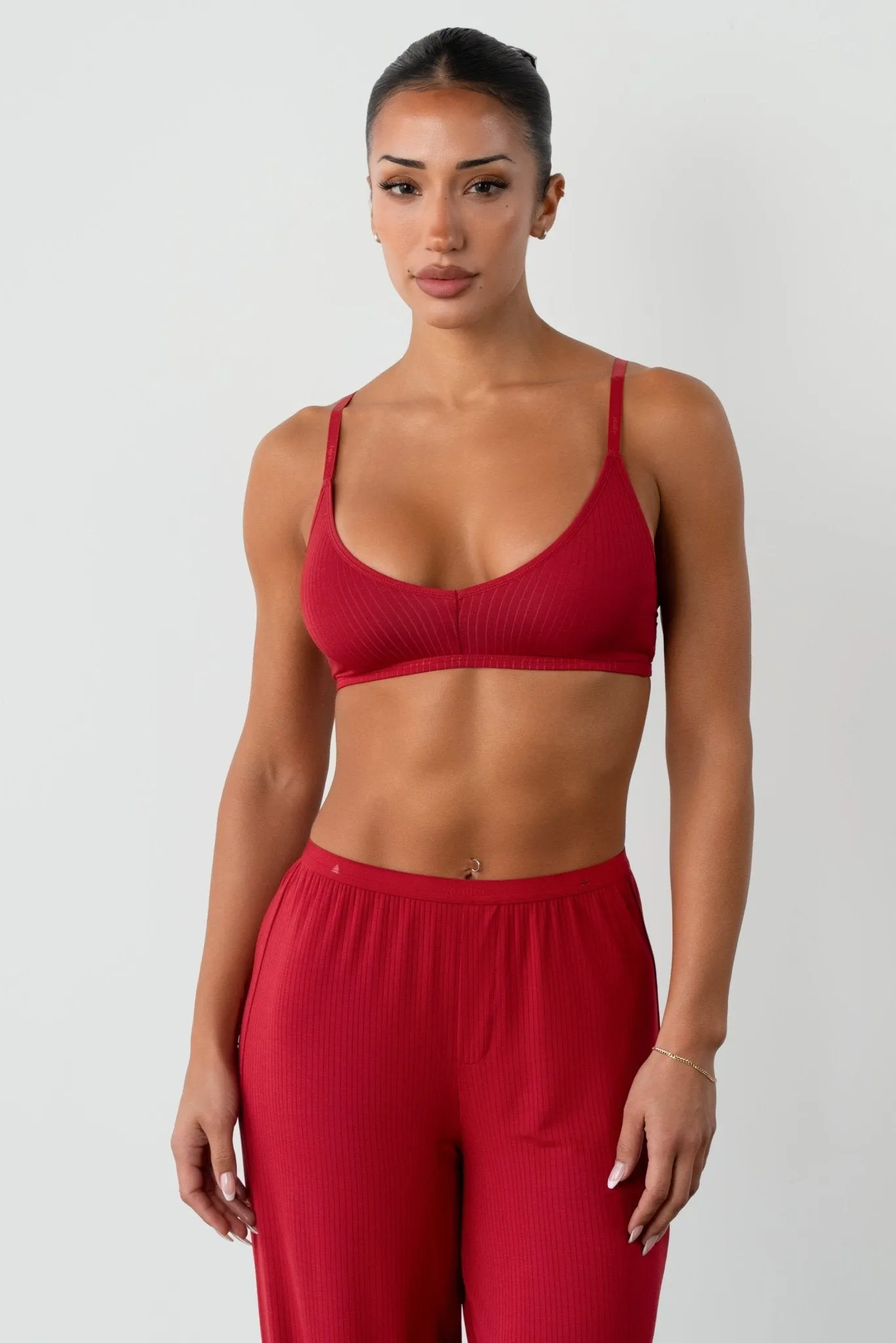 Vitality Float Rib V Bralette - Crimson sold by Balance Athletica