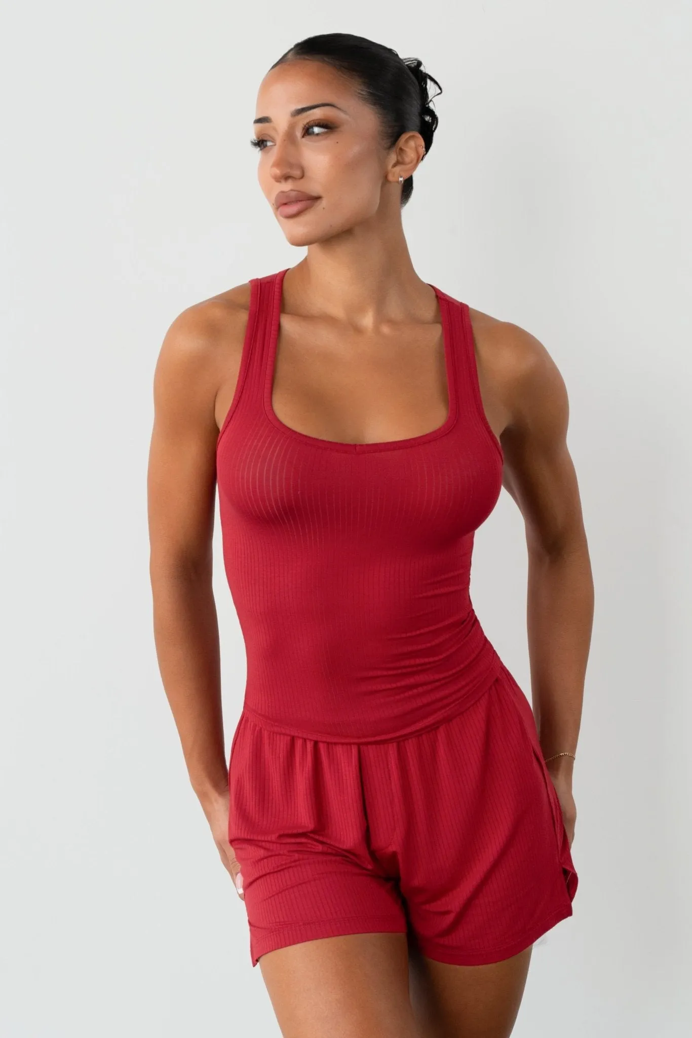 Vitality Float Rib Boxer Short - Crimson sold by Balance Athletica product image thumbnail 5