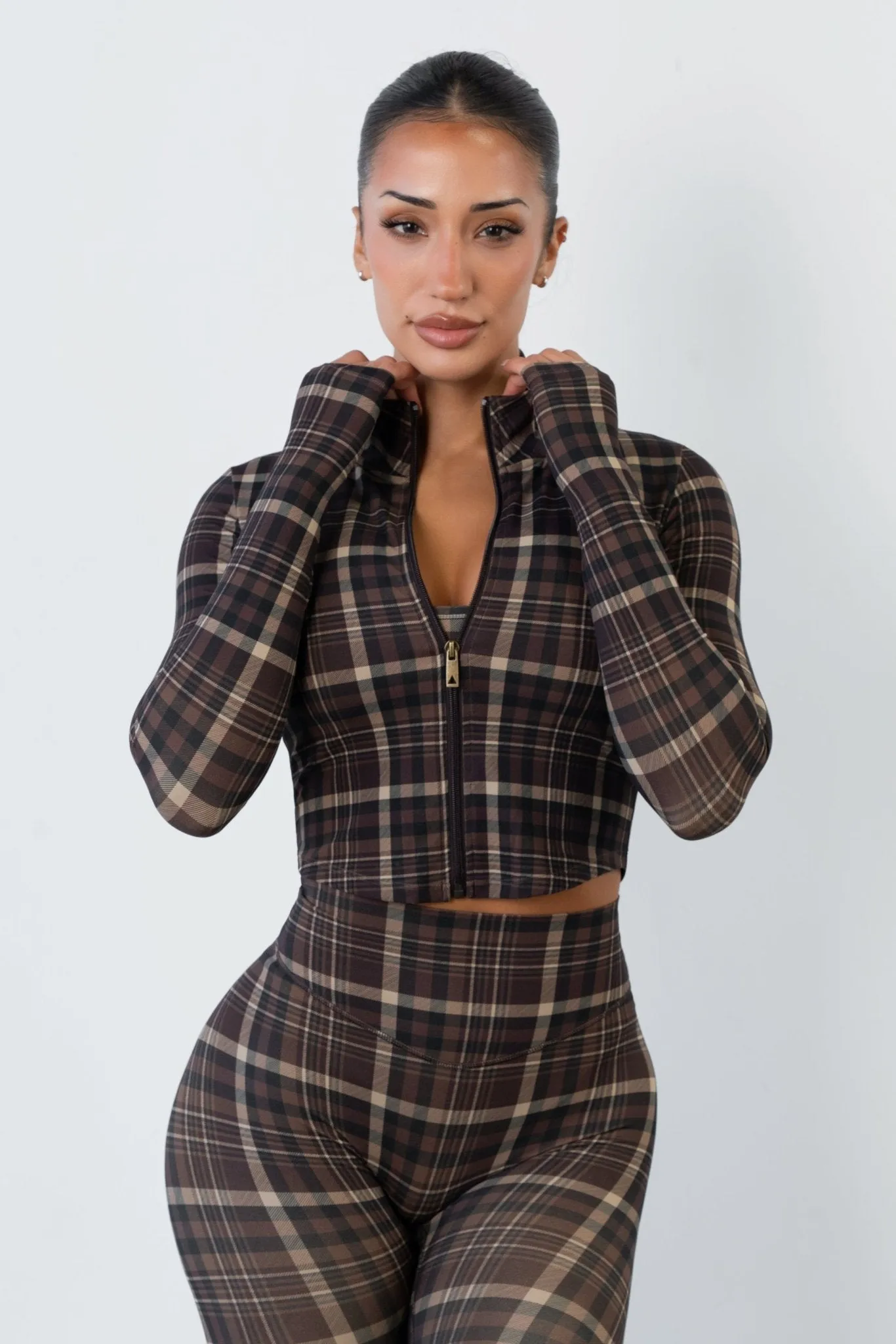 Cloud II™ Jacket - Espresso Plaid sold by Balance Athletica