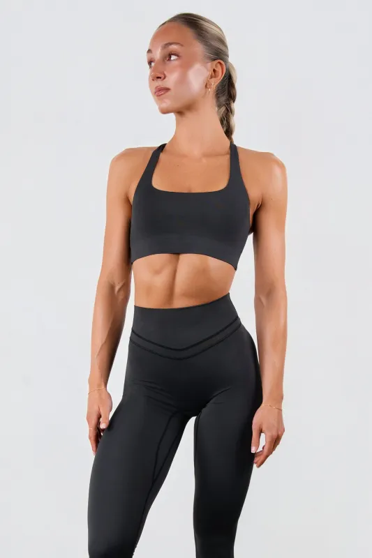 Vitality Pulse® Strappy Racer Bra - Midnight Washed made by Vitality