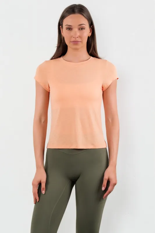 Vitality Flow Simple Tee - Light Peach made by Vitality