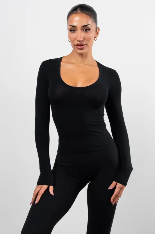 Vitality Basis® Scoop Long Sleeve - Midnight made by Vitality