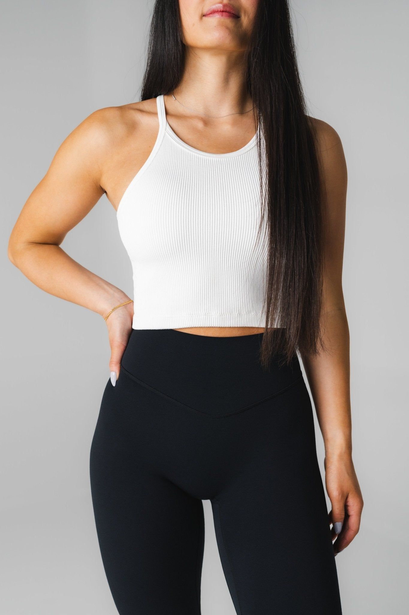 Vitality Synergy Open Back Tank - Snow - Revitalized sold by Balance Athletica product image thumbnail 3