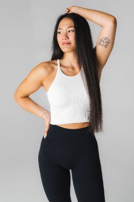 Vitality Synergy Open Back Tank - Snow - Revitalized sold by Balance Athletica