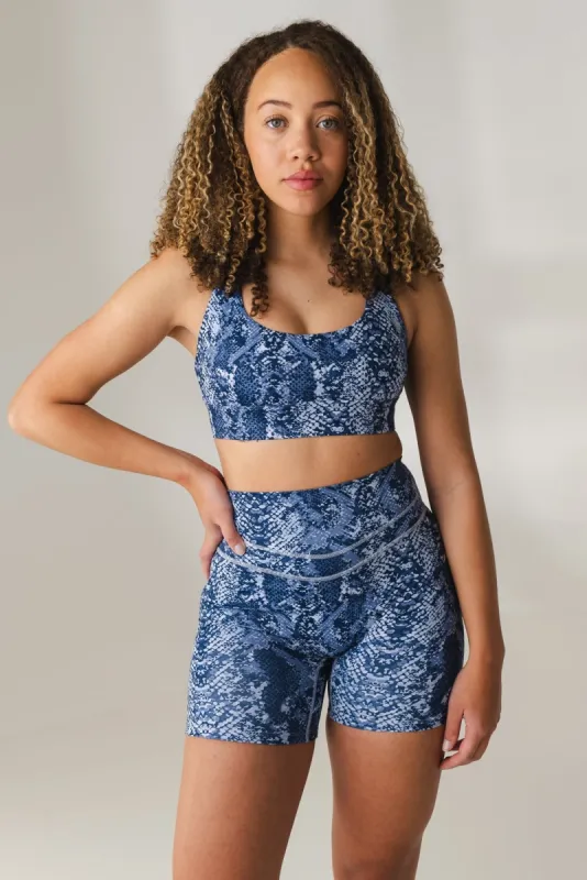 Vitality Revive Racer Bra - Sapphire Serpent sold by Balance Athletica