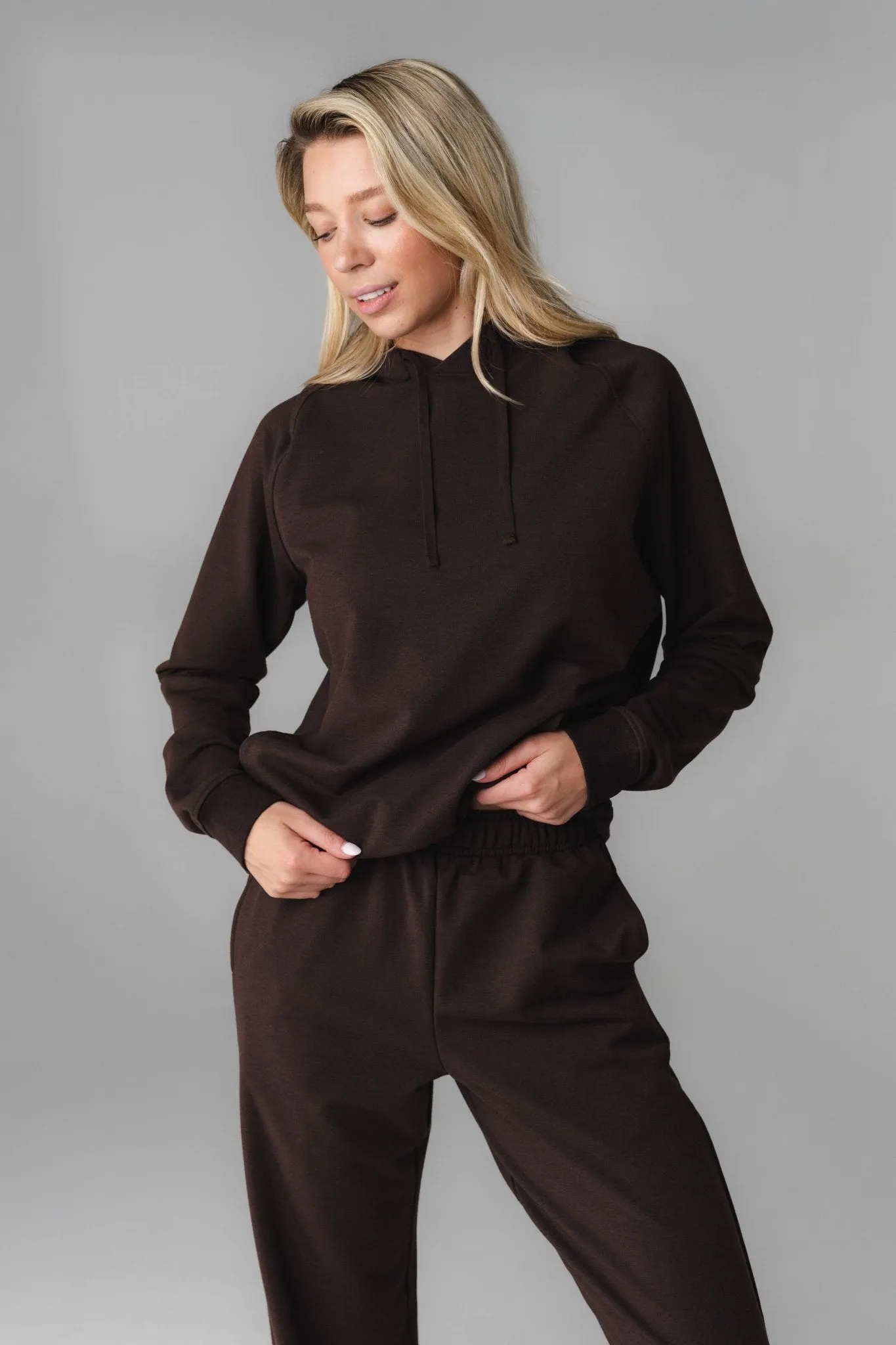 Vitality Studio® Uni Hoodie - Espresso Marl sold by Balance Athletica product image thumbnail 3