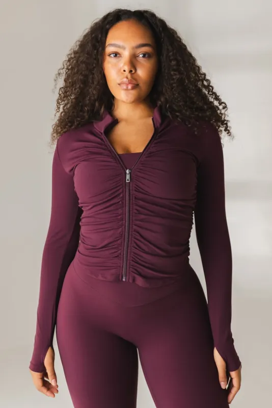 Cloud II™ Gather Jacket - Wine sold by Balance Athletica