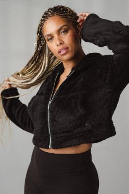 The Cropped Sherpa Zip - Midnight - Revitalized sold by Balance Athletica