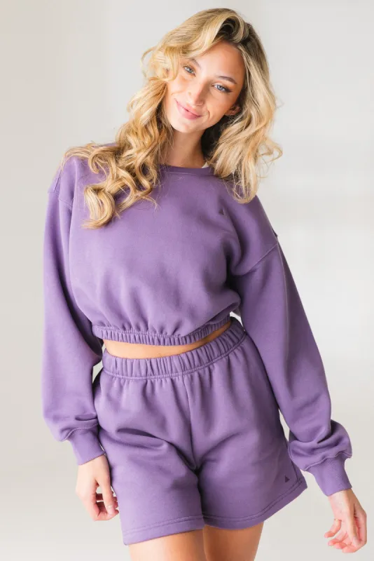 Vitality Cozy® Crop Crew - Violet sold by Balance Athletica