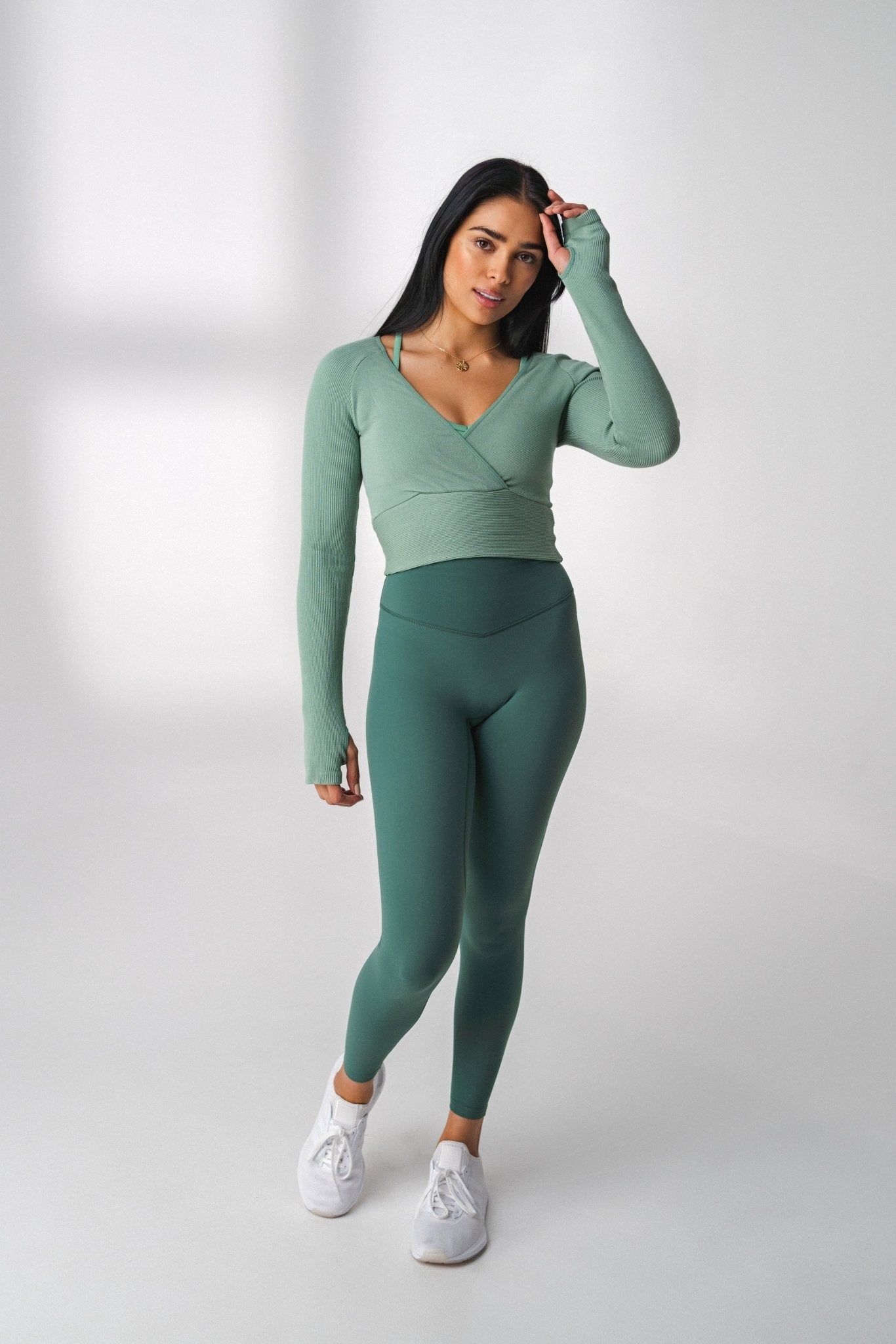 The Infinity Wrap Top - Aquamarine - Revitalized sold by Balance Athletica product image thumbnail 2