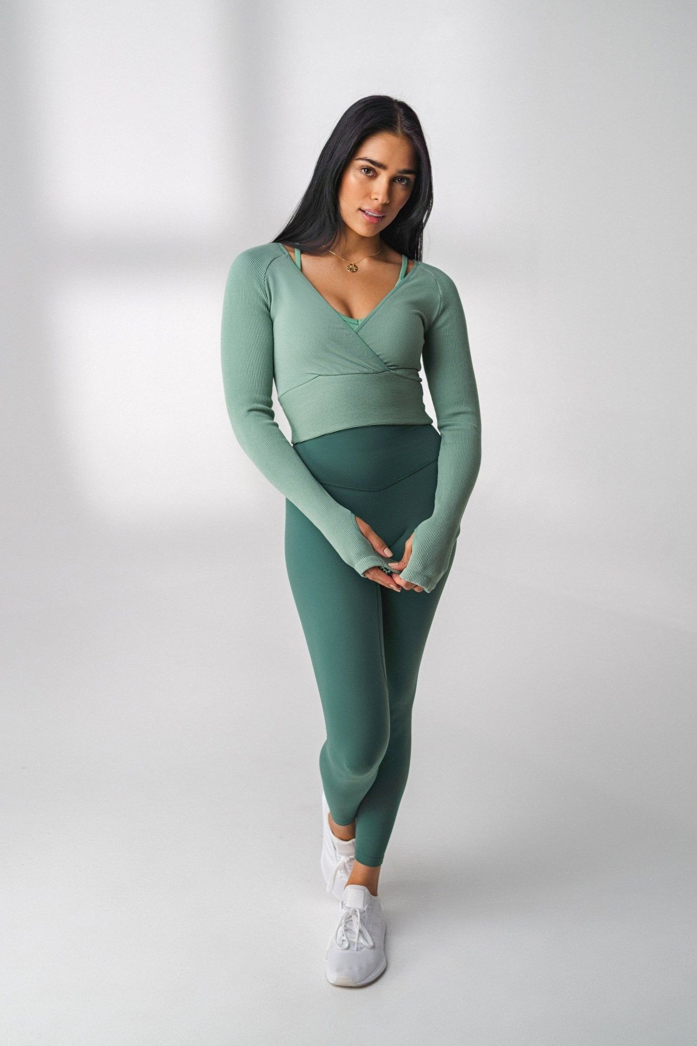 The Infinity Wrap Top - Aquamarine - Revitalized sold by Balance Athletica product image thumbnail 4