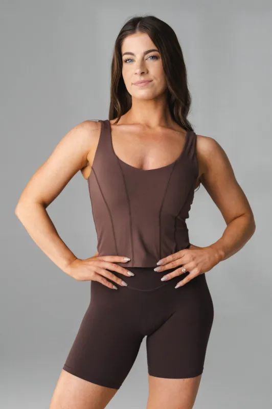 Cloud II™ Corset Tank - Cocoa Contrast sold by Balance Athletica