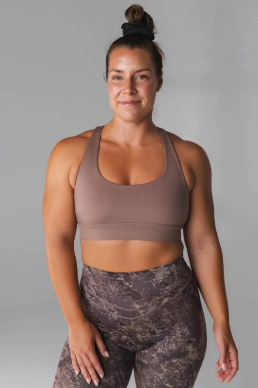 Vitality Ascend II Racer Bra - Mocha sold by Balance Athletica