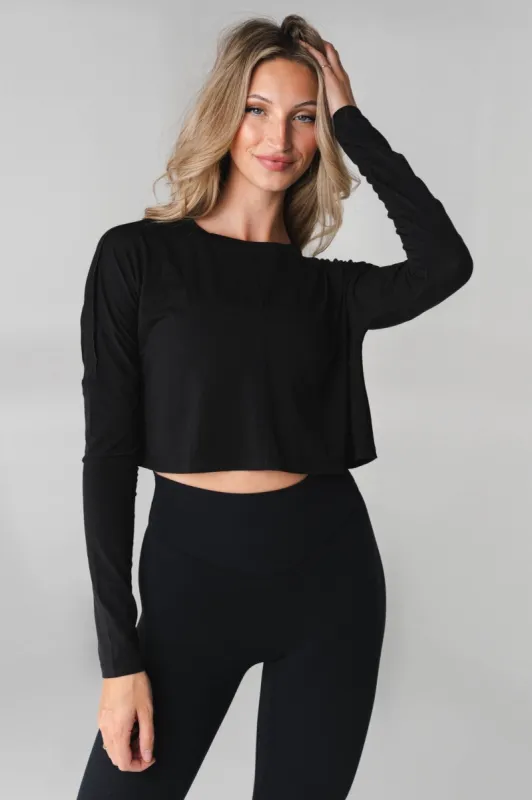 Vitality Versa Open Back Long Sleeve - Midnight sold by Balance Athletica