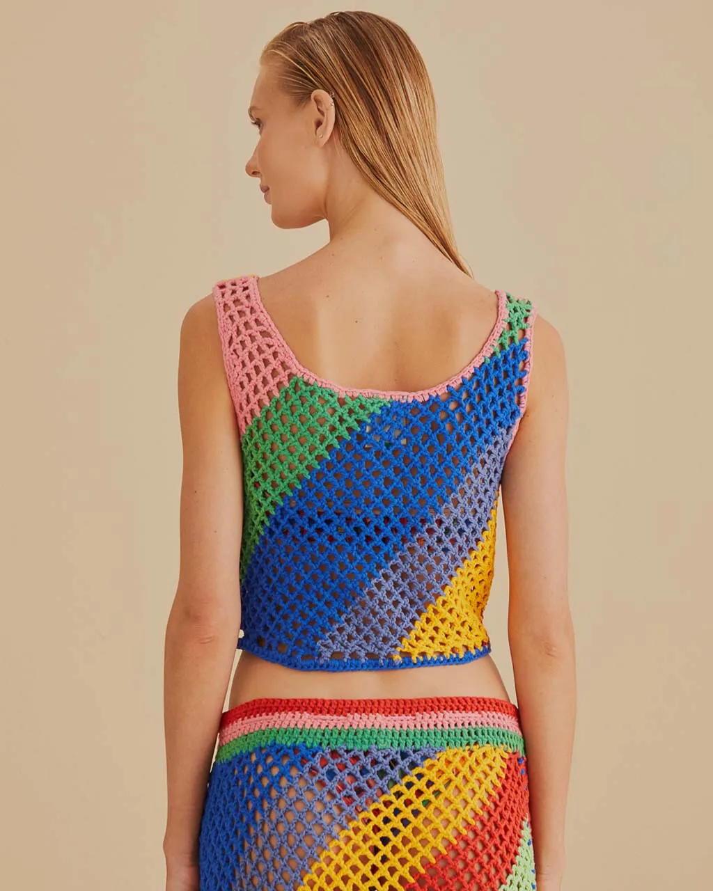 Diagonal Stripes Crochet Crop Top sold by ban.do product image thumbnail 2