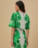 Green Color Festival Euroflax Blouse sold by ban.do