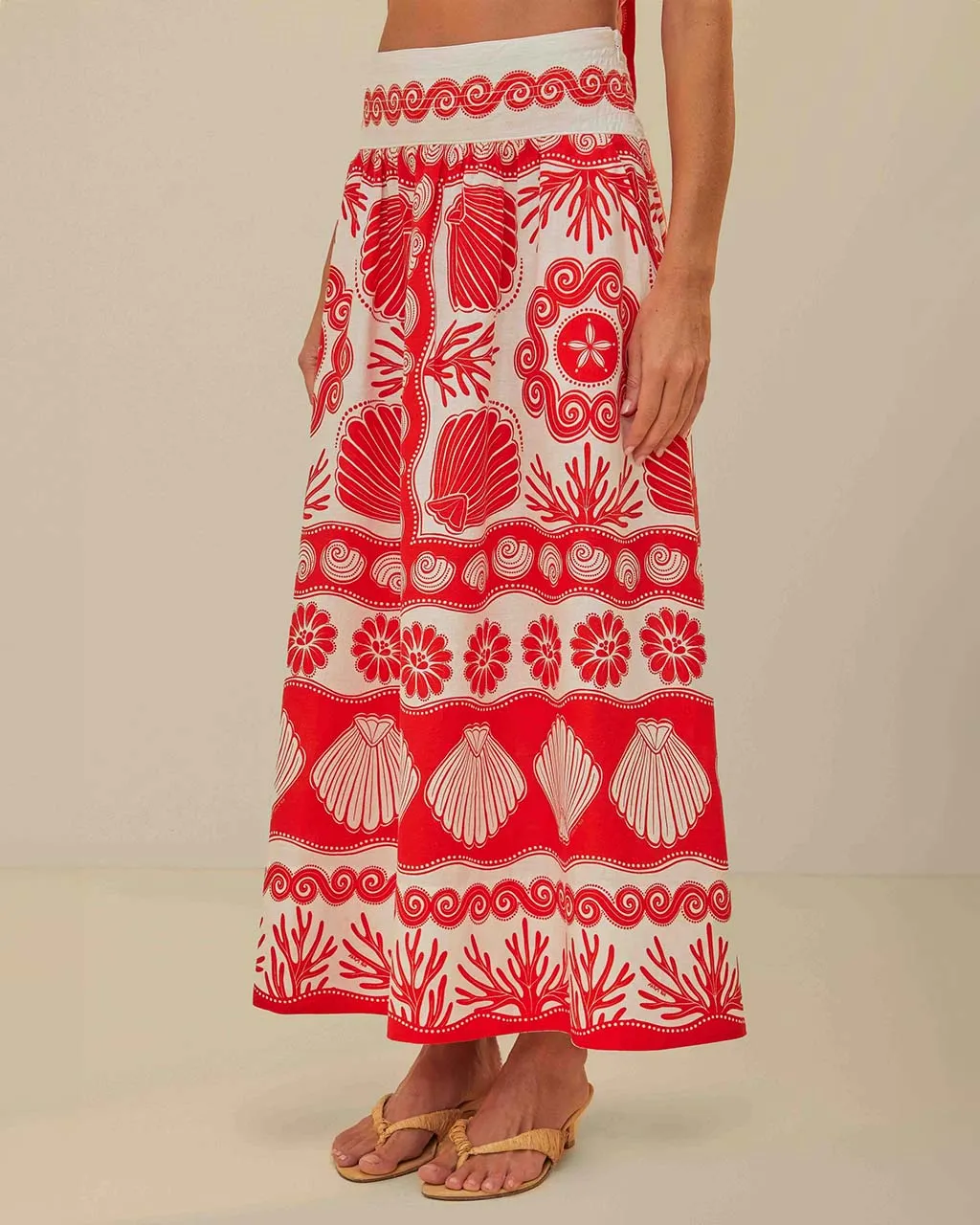 Red Ainika Shell Maxi Skirt sold by ban.do product image thumbnail 3