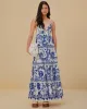 Off-White Flowerful Birds Maxi Dress sold by ban.do