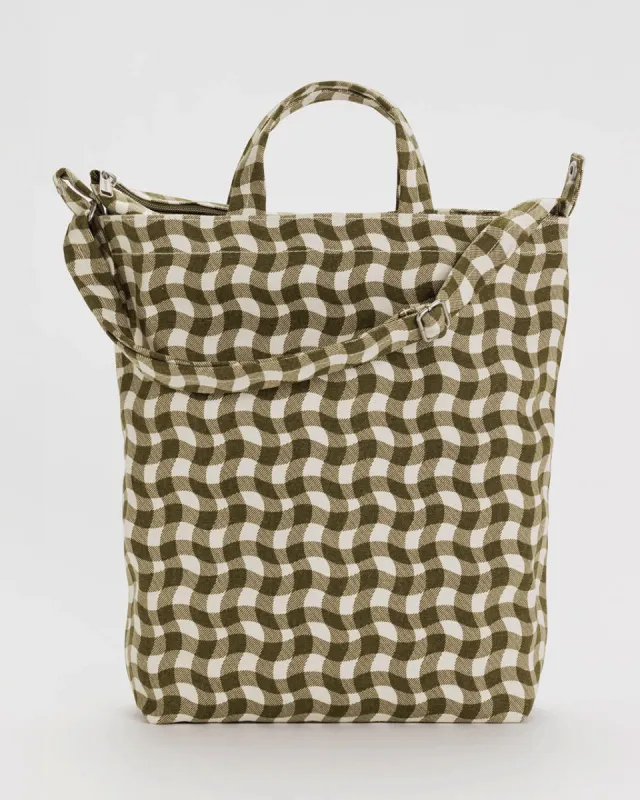 Zip Duck Bag - Wavy Gingham Brown made by ban.do