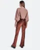 Brown Crushed Velvet Flared Pants sold by ban.do