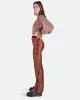 Brown Crushed Velvet Flared Pants sold by ban.do