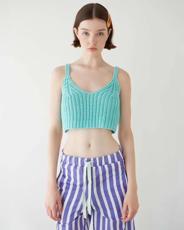 Mariquita Knitted Top - Aqua sold by ban.do