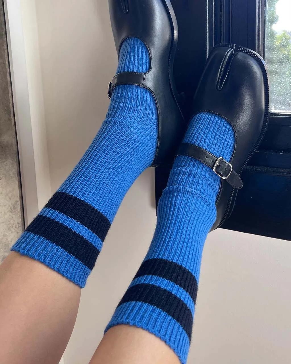 Grandpa Varsity Socks - Blue Navy Stripe sold by ban.do