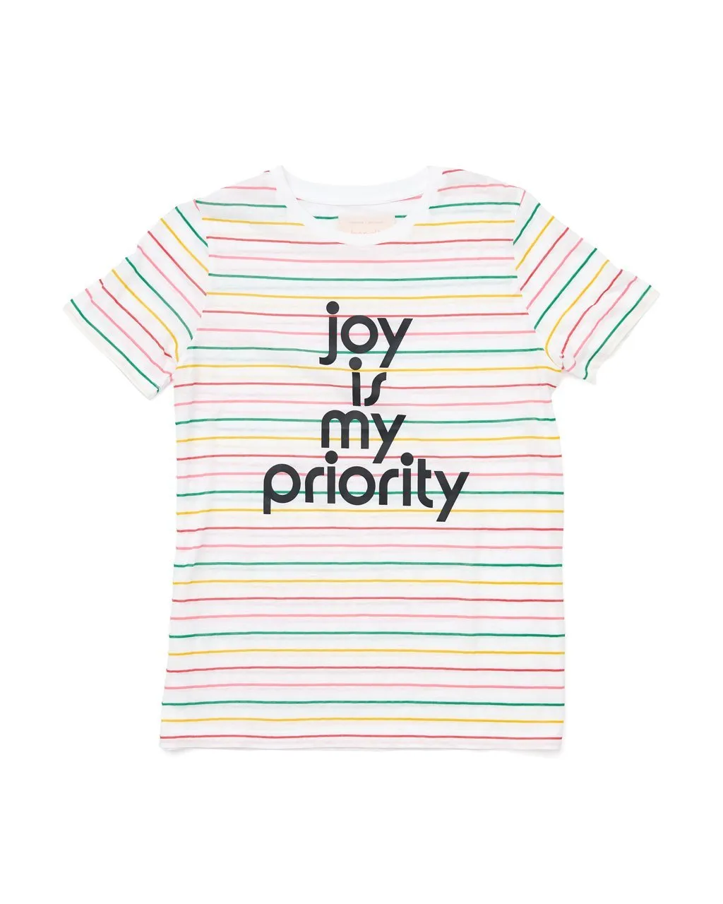 Joy Is My Priority Striped Tee sold by ban.do