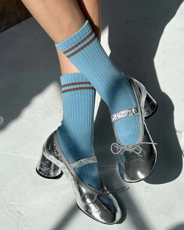 Boyfriend Socks - Powder Blue sold by ban.do
