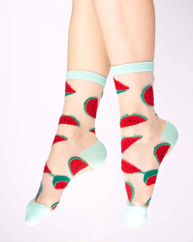 Watermelon Sheer Socks sold by ban.do