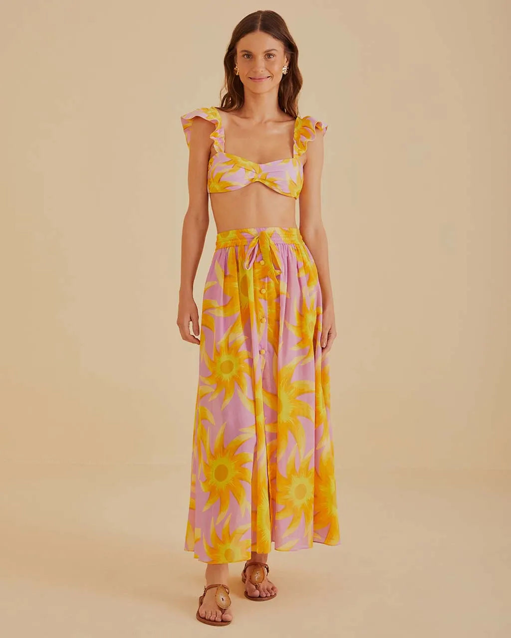 Sunny Side Cotton Maxi Skirt sold by ban.do