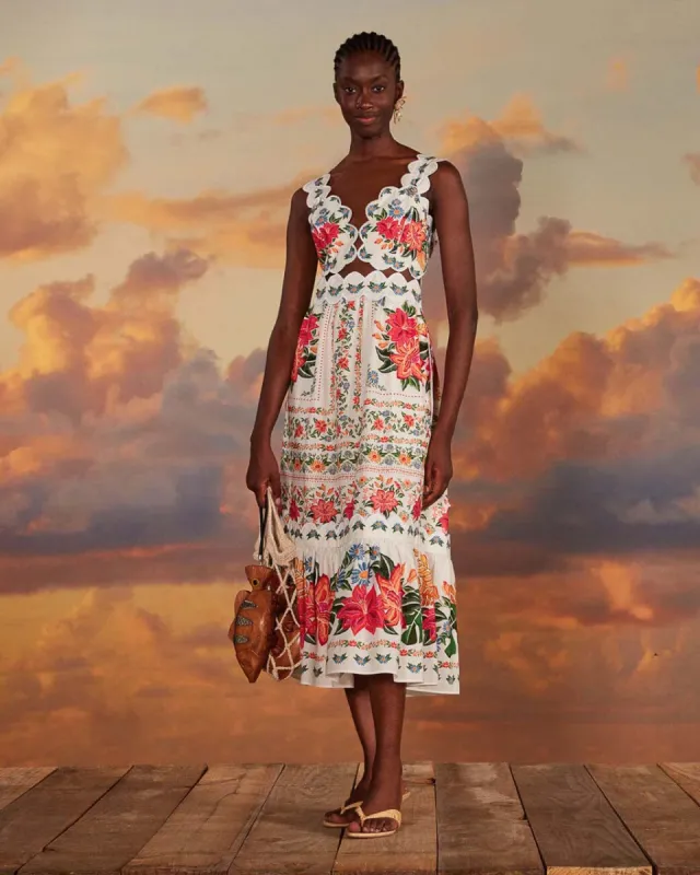 Off-White Bloom Garden Maxi Dress sold by ban.do