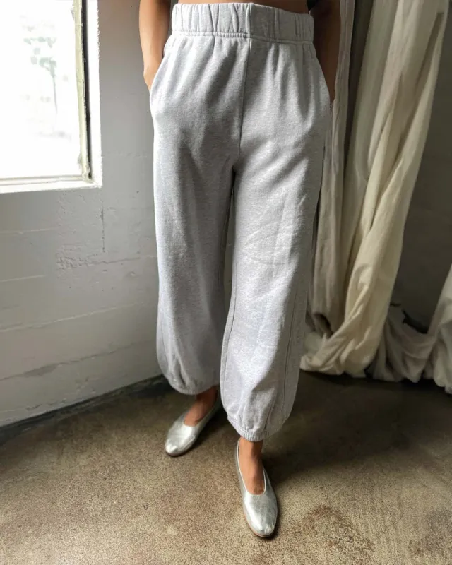 French Terry Balloon Pants - Heather Grey sold by ban.do
