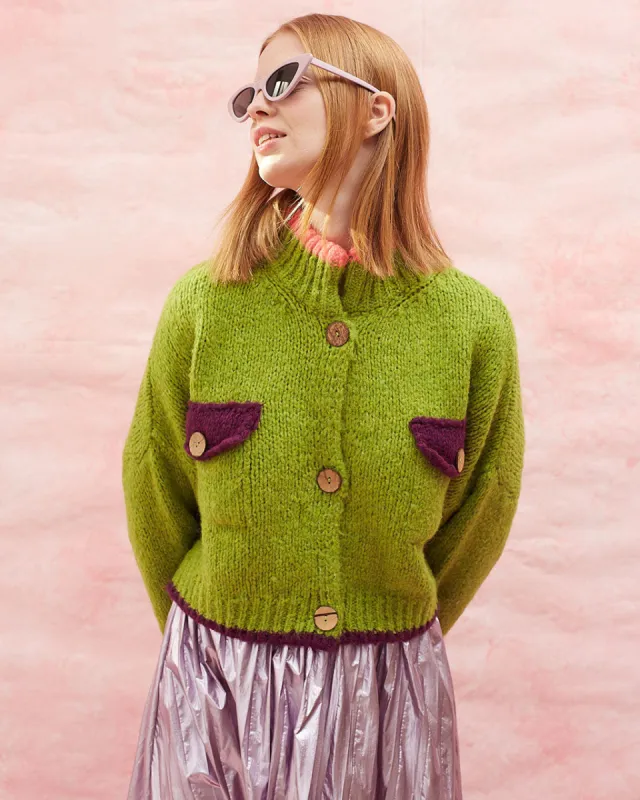 Ding Ding Cardigan - Green sold by ban.do