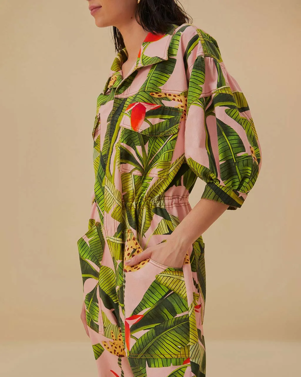Pink Banana Leaves Jumpsuit sold by ban.do product image thumbnail 3