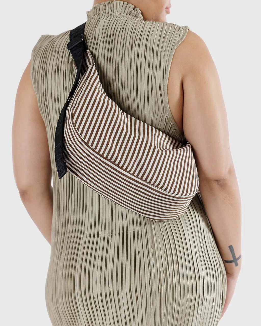 Medium Nylon Crescent Bag - Brown Stripe sold by ban.do product image thumbnail 2