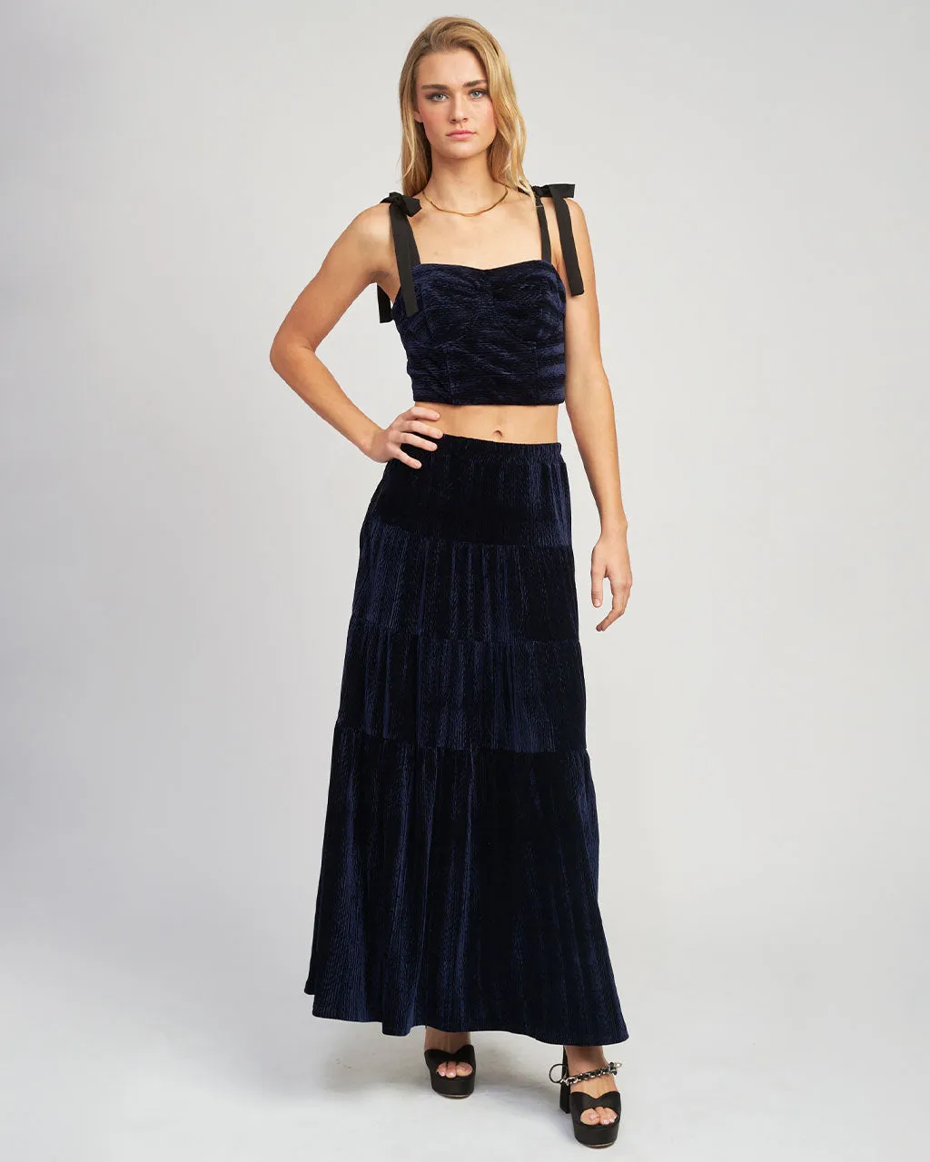 Micah Midi Skirt - Navy sold by ban.do product image thumbnail 4